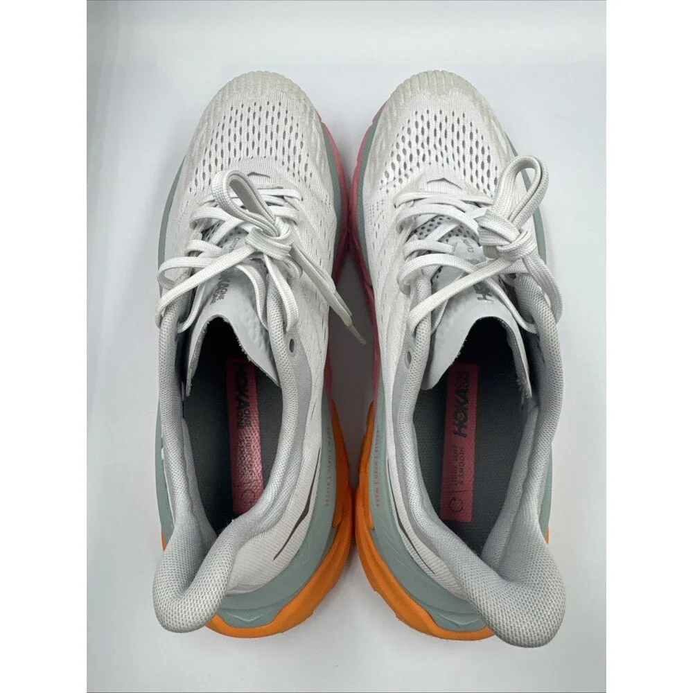 Hoka One One Women’s Clifton Edge Running Shoes Us10 Gray Pink Orange 1110511